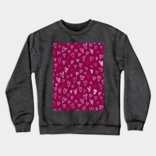 Valentine's pink love hearts doodle Crewneck Sweatshirt